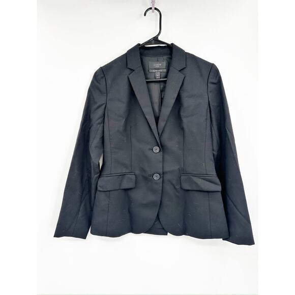 J. Crew Black 1035 Two-Button Blazer Jacket in Super 120s Wool Size 0 - Picture 2 of 5